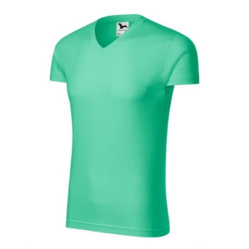 Slim Fit V-Neck Férfi Póló