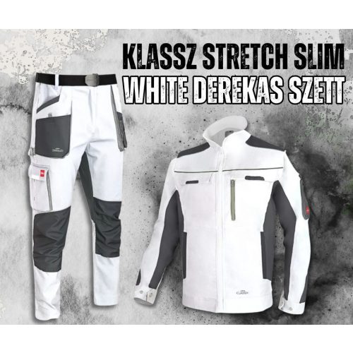 Klassz Stretch Slim White Derekas Szett